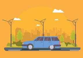 Gratis Blue Station Wagon Illustration vektor