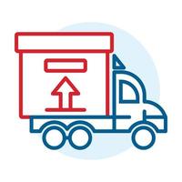 LKW-Lieferbox-Symbol, Umrissstil vektor