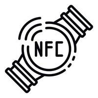 NFC-Smartwatch-Symbol, Umrissstil vektor