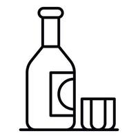 alkohol flaska ikon, översikt stil vektor