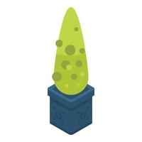 Yard Bush Pot Icon, isometrischer Stil vektor