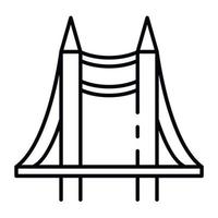 skrivbord bro projekt ikon, översikt stil vektor