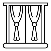 Mode-Fenster-Drapierung-Symbol, Umriss-Stil vektor