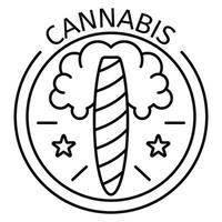 cannabis cigarr logotyp, översikt stil vektor