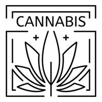 cannabis läkemedel eco blad logotyp, översikt stil vektor