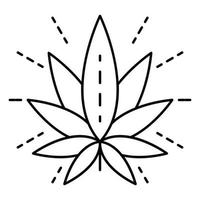 eco cannabis blad logotyp, översikt stil vektor