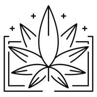 Logo für medizinisches Marihuana-Blatt, Umrissstil vektor