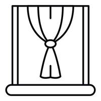 Fensterknoten-Vorhangsymbol, Umrissstil vektor