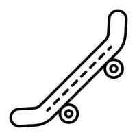 sida av skateboard ikon, översikt stil vektor