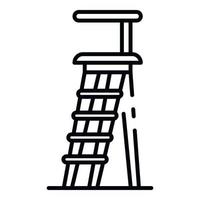 trä trappa ikon, översikt stil vektor