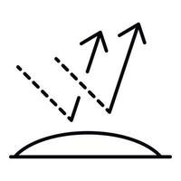 kropp reflektera Sol strålar ikon, översikt stil vektor