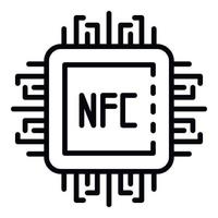 nfc-Prozessor-Symbol, Umrissstil vektor