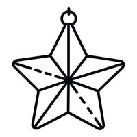 Sternbaum-Spielzeug-Symbol, Umrissstil vektor