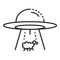 UFO ta en får ikon, översikt stil vektor
