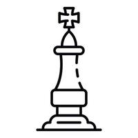 schack kung ikon, översikt stil vektor