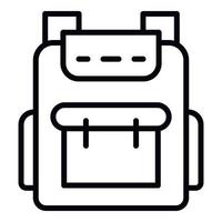 Student-Rucksack-Symbol, Outline-Stil vektor