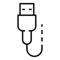 Symbol für USB-Ladekabel, Umrissstil vektor