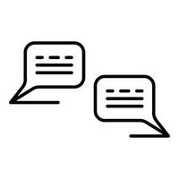 chat-symbol für dialogleute, umrissstil vektor