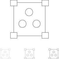 abstraktes Design online Fett und dünne schwarze Linie Symbolsatz vektor