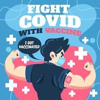 bekämpa covid med vaccin vektor