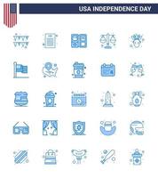 25 usa blaue zeichen unabhängigkeitstag feier symbole der amerikanischen ureinwohner amerikanisch amerikanisches gesetz editierbare usa tag vektor design elemente