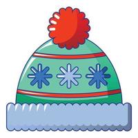 Wintermütze-Symbol, Cartoon-Stil vektor