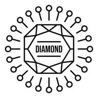 stor diamant logotyp, översikt stil vektor