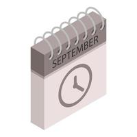 September Kalenderzeitsymbol, isometrischer Stil vektor