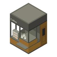 Coffee Street Shop-Ikone, isometrischer Stil vektor