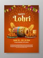 lohri festival poster vorlage vektor