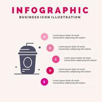 kaka cole dryck Semester oberoende fast ikon infographics 5 steg presentation bakgrund vektor