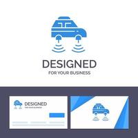 kreative visitenkarte und logo-vorlage auto elektrisches netz smart wifi vektorillustration vektor