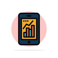 Graph Analytik Infografik mobil mobil Graph abstraktes flaches Farbsymbol für Kreishintergrund vektor