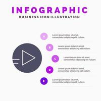 skola utbildning spela fast ikon infographics 5 steg presentation bakgrund vektor
