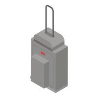 grå resa väska ikon, isometrisk stil vektor