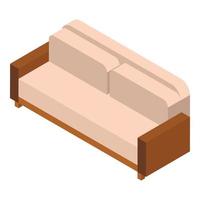 läder soffa ikon, isometrisk stil vektor