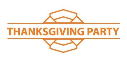 Thanksgiving-Party-Logo, einfacher Stil vektor