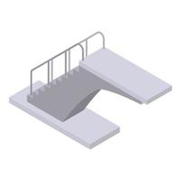 Indoor-Sprungbrett mit Treppensymbol, isometrischer Stil vektor