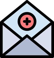 Addmail hinzufügen Kommunikation E-Mail-Mail flache Farbe Symbol Vektorsymbol Banner Vorlage vektor