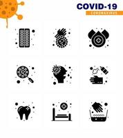 9 Solid Glyph Black Coronavirus covid19 Icon Pack wie z vektor