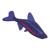 blå akvarium fisk ikon, isometrisk stil vektor