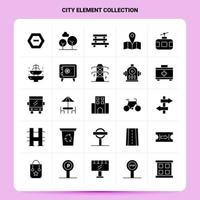 solide 25 Stadt Element Sammlung Icon Set Vektor Glyphe Stil Design schwarze Icons Set Web und mobile Geschäftsideen Design Vektor Illustration