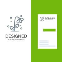 Logo-Design und Visitenkartenvorlage für Flora, Blumen, Natur, Frühling, grau vektor