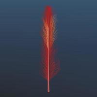 röd abstrakt fjäder ikon, realistisk stil vektor