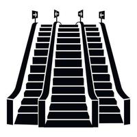 Symbol für dreifache Rolltreppe, einfacher Stil vektor