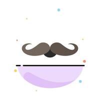 Schnurrbart Hipster Movember Männer flache Farbe Symbolvektor vektor