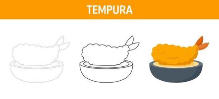 tempura spårande och färg kalkylblad för barn vektor