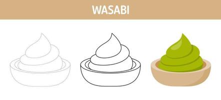 wasabi spårande och färg kalkylblad för barn vektor