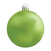 grüne Weihnachtskugel-Ikone, realistischer Stil vektor