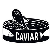 kaviar tenn kan ikon, enkel stil vektor
